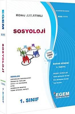Egem Eğitim Yayınları 1. Sınıf Sosyoloji Konu Anlatımlı Soru Bankası Bahar Dönemi - 1