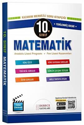 Derece Yayınları - Bayilik 10. Sınıf Matematik Kazanım Merkezli Soru Kitapçığı Modüler Set - 1