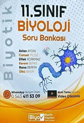 Biyotik Yayınları 11. Sınıf Biyoloji Soru Bankası Video Çözümlü - 1