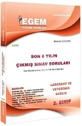 Egem Eğitim Yayınları 2. Sınıf Laborant ve Veteriner Sağlık Son 6 Yılın Çıkmış Sınav Soruları - Kod C206 - Egem Eğitim Yayınları