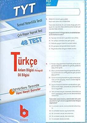 Basamak Yayınları 2020 TYT Türkçe Çek - Kopar Yaprak Test - 1