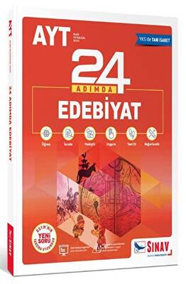Sınav Yayınları AYT Edebiyat 24 Adımda Konu Anlatımlı Soru Bankası - 1