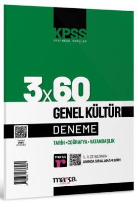 Marka Yayınları 2024 KPSS Genel Kültür 3x60 Deneme Sınavı - 1