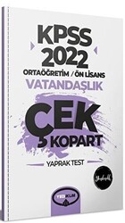 Yediiklim Yayınları 2022 KPSS Ortaöğretim Ön Lisans Genel Kültür Vatandaşlık Çek Kopart Yaprak Test - 1