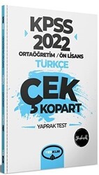 Yediiklim Yayınları 2022 KPSS Ortaöğretim Ön Lisans Genel Yetenek Türkçe Çek Kopart Yaprak Test - 1