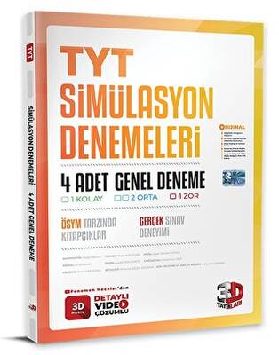 3D Yayınları 3D TYT 4`lü Simülasyon Genel Deneme - 1