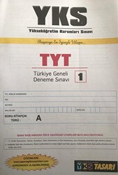 Tasarı Yayıncılık 2023 YKS TYT Türkiye Geneli Deneme Sınavı 1 - 1