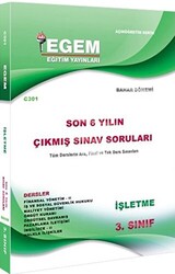 Egem Eğitim Yayınları 3. Sınıf İşletme Çıkmış Sınav Soruları 2012-2018Bahar Dönemi - 1