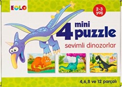 4 Mini Puzzle - Sevimli Dinozorlar - 1