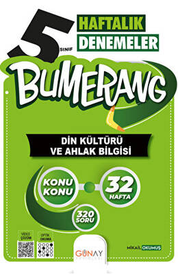 Günay Yayınları 5. Sınıf Bumerang 32 Haftalık Din Kültürü ve Ahlak Bilgisi Denemeleri - 1