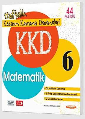 Kurmay Yayınları 6. Sınıf Matematik KKD 44 Fasikül Haftalık Kazanım Kavrama Denemeleri - 1