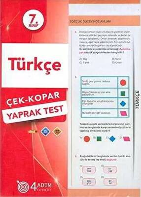 4 Adım Yayınları 7. Sınıf Türkçe Çek Kopar Yaprak - 1