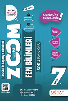 Günay Yayınları 7. Sınıf Zoom Serisi Fen Bilimleri Soru Bankası - 1