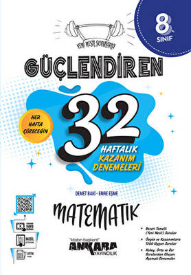 Ankara Yayıncılık 8. Sınıf Güçlendiren 32 Haftalık Matematik Kazanım Denemeleri - 1