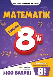 ONburda Yayınları 8. Sınıf Matematik Yeni Nesil Branş Denemeleri - 1