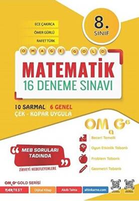 Nartest Yayınevi 8. Sınıf Omage Gold Matematik 16 Deneme Sınavı - 1