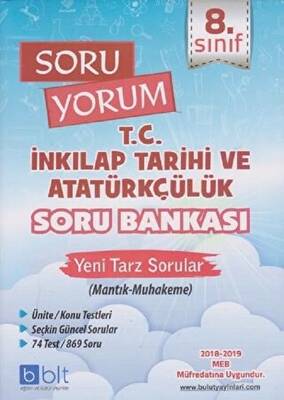Bulut Eğitim ve Kültür Yayınları 8. Sınıf Soru Yorum T.C. İnkılap Tarihi ve Atatürkçülük Soru Bankası - 1
