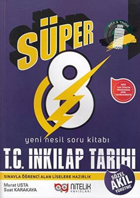 Nitelik Yayınları - Bayilik 8. Sınıf Süper T. C. İnkılap Tarihi ve Atatürkçülük Yeni Nesil Soru Kitabı - 1