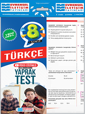 Evrensel İletişim Yayınları 8. Sınıf Türkçe Video Çözümlü Yaprak Test - 1