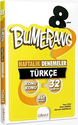 Günay Yayınları 8. Sınıf LGS Bumerang 32 Haftalık Türkçe Denemeleri - 1