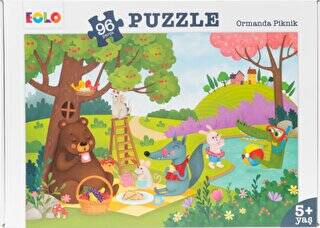 96 Parça Yer Puzzle – Ormanda Piknik - 1