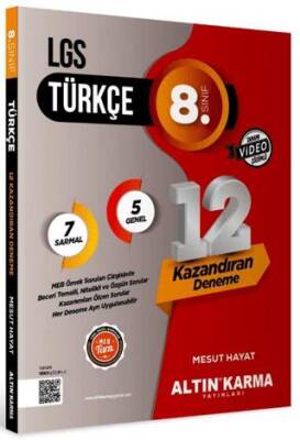 Altın Karma Yayınları 2024 8. Sınıf LGS Türkçe 12`li Sarmal Deneme - 1
