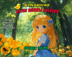 Altın Saçlı Kız Altın Renkli Laleler Türkçe - İngilizce - Kuzgun Çocuk