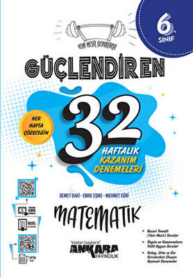 Ankara Yayıncılık 6. Sınıf Güçlendiren 32 Haftalık Matematik Kazanım Denemeleri - 1