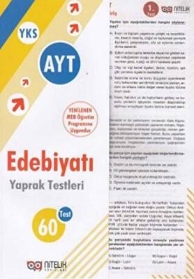 Nitelik Yayınları AYT Edebiyat 60 Yaprak Test - 1