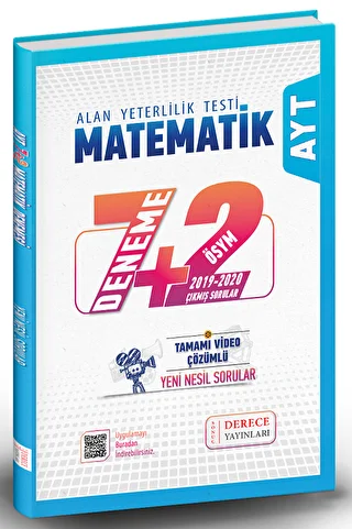 Derece Yayınları - Bayilik AYT Matematik 7+2 Deneme Video Çözümlü - 1