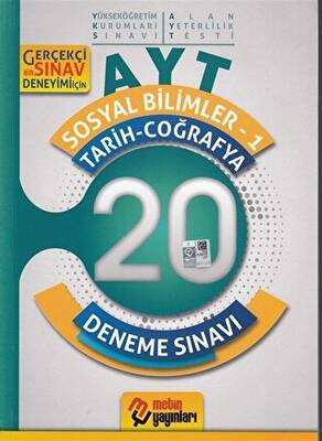 Metin Yayınları AYT Sosyal Bilimler 1 - Tarih Coğrafya 20 Deneme Sınavı - 1