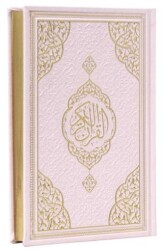 Çanta Boy Medine Hatlı Arapça Kenar Yaldızlı Termo Deri Kuran-ı Kerim - Pembe - Furkan Neşriyat