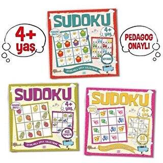 Çocuklar İçin Sudoku Seti 4+ Yaş 3 Kitap Takım - 1