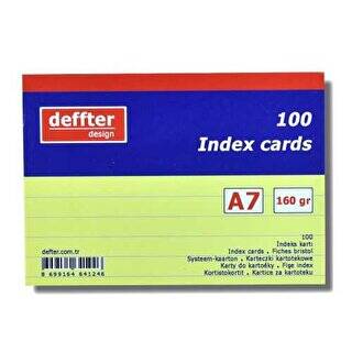 Deffter İndex Kartı A7 Sarı Çizgili - 1