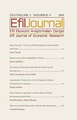 Efil Ekonomi Araştırmaları Dergisi Cilt: 3 Sayı: 9 2020 - 1