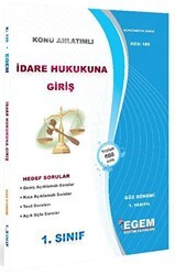 Egem Eğitim Yayınları AÖF 1. Sınıf İdare Hukukuna Giriş Güz Dönemi 1. Yarıyıl Tüm Dersler Konu Anlatımlı Soru Bankası 189 - Egem Eğitim Yayınları