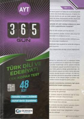 Gezegen Yayıncılık AYT 365 Gün Türk Dili ve Edebiyatı 48 Yaprak Test - 1