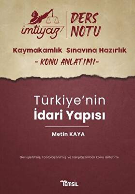 Temsil Kitap İmtiyaz Kaymakamlık Ders Notları Türkiye`nin İdari Yapısı - 1
