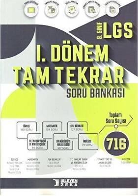 İşleyen Zeka Yayınları İşleyen Zeka 8. Sınıf LGS 1. Dönem Tam Tekrar Soru Bankası - 1