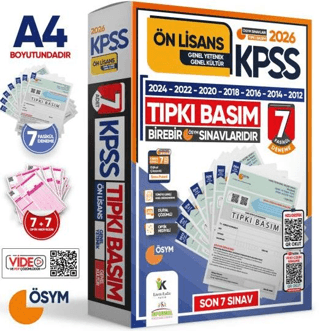 Karakutu Yayın 2026 KPSS Ön Lisans ÖSYM Çıkmış Soru Tıpkı Basım 7li Deneme Paketi Türkiye Geneli Dijital Çözümlü - 1