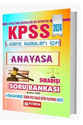 Teorem Yayıncılık KPSS Lisans Anayasa Sıradışı Soru Bankası - 1