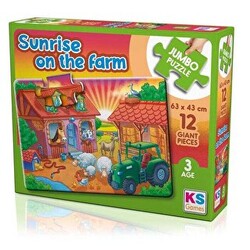 KS Games Çiftlikte Gün Doğumu Jumbo Puzzle 12 Parça - 1