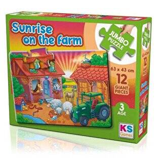 KS Games Çiftlikte Gün Doğumu Jumbo Puzzle 12 Parça - 1
