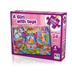 Ks Puzzle A Girl With Toys Jumbo Boy Puzzle 24 Parça - 1