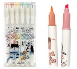 Maxx H-2296 Cats & Dogs Çift Uçlu Pastel Forforlu Kalem 6`lı - MAXX