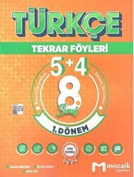 Mozaik Yayınları 8. Sınıf Türkçe 5 + 4 Tekrar Föyü Özel Baskı - 1