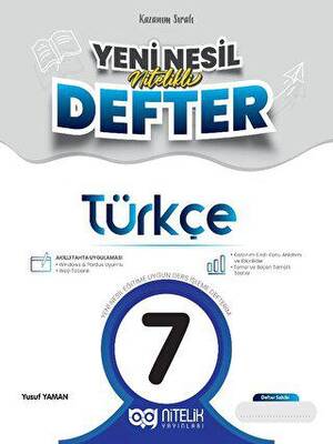 Nitelik Yayınları 7. Sınıf Türkçe Yeni Nesil Nitelikli Defter - 1
