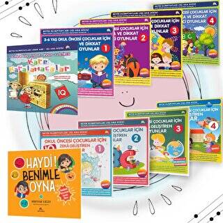 Okul Öncesi Çocuklar için Zeka ve Dikkat Geliştiren Rengarenk Oyunlar 10 Kitap - 1