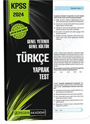 Pegem Akademi Yayıncılık 2024 KPSS Genel Yetenek Genel Kültür Türkçe Yaprak Test - 1