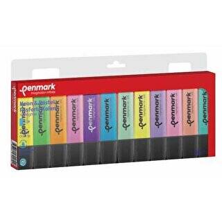 Penmark Fosforlu Kalem 12 Renk Karışık 6 Pastel - 6 Neon - 1